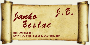 Janko Beslać vizit kartica